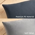 thumbnail image 3 of Phantoscope Faux Leather Woven Throw Pillows, Modern Farmhouse Decorative Accent Pillows, Dark Gray, 18 x 18 in, Set of 2, 3 of 6