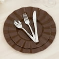 thumbnail image 6 of BalsaCircle 10 Brown 9" Round Disposable Salad Dinner Plastic Plates Gold Wavy Trim Wedding Party Tableware, 6 of 8