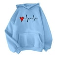 thumbnail image 2 of Up To 50% Off Hoodie Sweatshirt for Women Women'S Love Heart Printed Hoodie With Large Pocket Drawstring Top Hoodie, 2 of 3