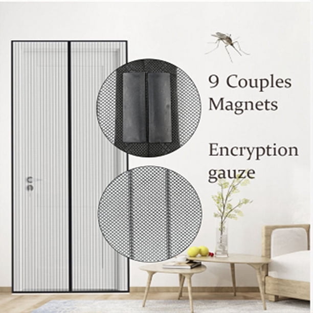 RV 140 * 240 cm Puerta con mosquitera magnética Cortina antimoscas Cierre automático para puerta de balcón Puerta de sótano Puerta de patio, imanes más fuertes, instalación adhesiva sin taladrar