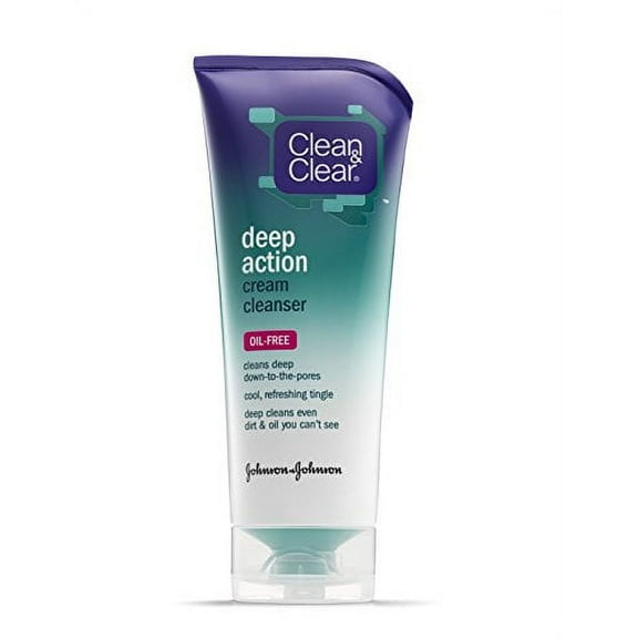 Clean & Clear Deep Action Oil-Free Cream Cleanser, 6.5 oz
