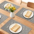 thumbnail image 2 of Placemats Set of 6 Leather Placemats with Pattern for Kitchen Dining Table Decor Heat Resistant Table Place Mats Gray 17.7x11.8inch, 2 of 6