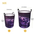 thumbnail image 3 of Daiia Purple Hippo In Water Round Laundry Basket with Handles Thickened Waterproof Circular hamper,Dirty Clothes Storage Basket for Bedroom,Bathroom,College Dorm-Small, 3 of 6