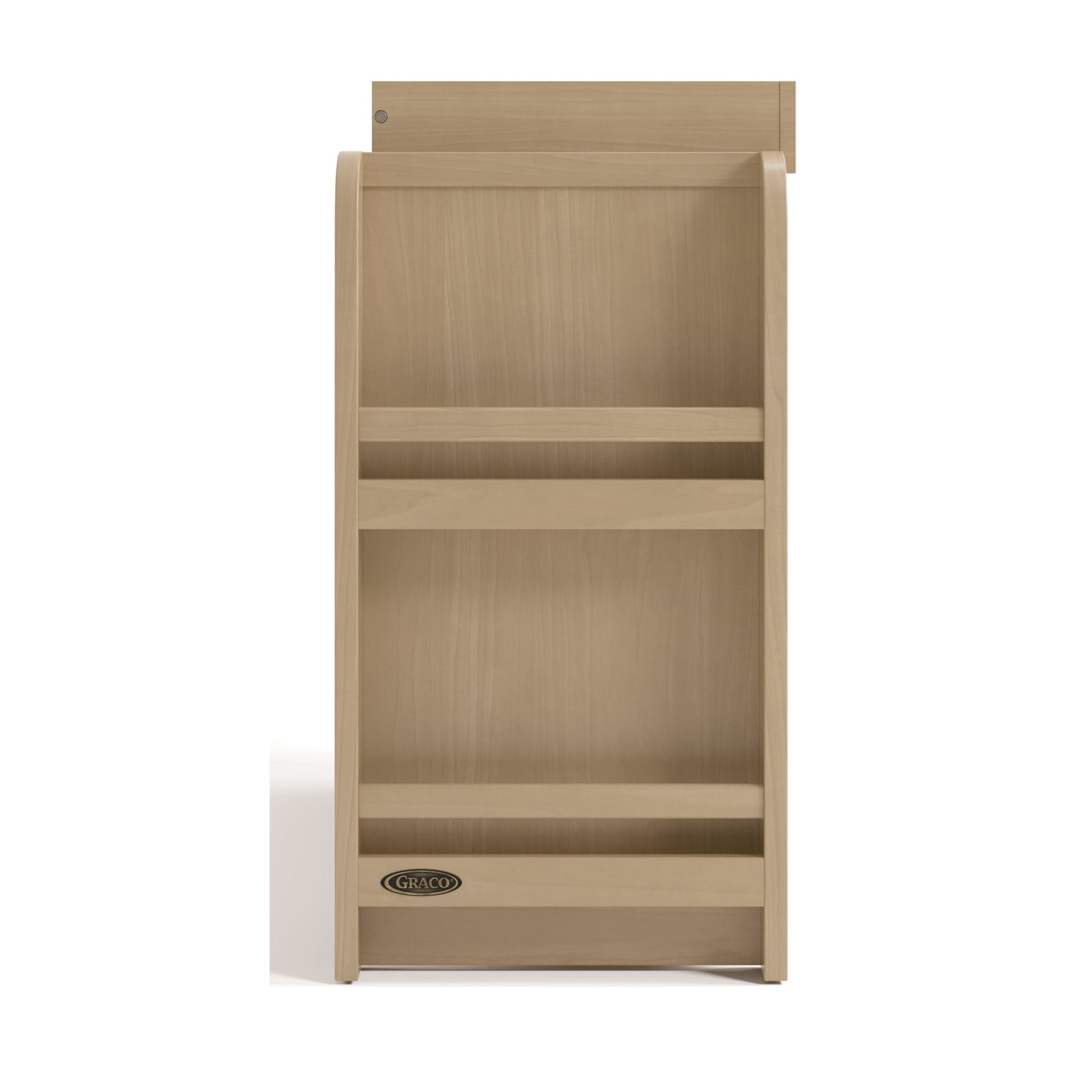 Graco Read-with-Me 3 Drawer Chest with Bookshelves and Removable Infant Changing Topper, Driftwood