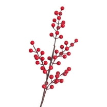 Btomtd 18.1" Artificial Red Berry Stems, Holly Christmas Tree Decorations for Crafts, Holiday Home Decor with Fake Plants and Festive Fake Flowers Arrangement, Red