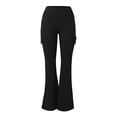 thumbnail image 5 of GEWSEY Women Workout Flare Leggings with Pockets Hidden Scrunch High Waisted Cargo Gym Yoga No Front Seam Leggings (Black, XL), 5 of 5