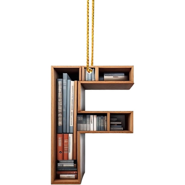 Adornos de árbol de Navidad con forma de libro, colgante de estantería con forma de letra, adorno de bibliotecario para amantes de los libros, adorno de acrílico para Navidad, regalo para amantes de l