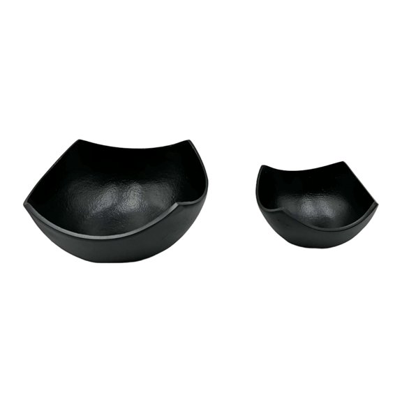 Bergamo Art Set of 2 Decorative Handmade Aluminum Modern Bowl in Black