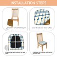 thumbnail image 4 of Blue and White Modern Art Geometric Seat Covers for Dining Room Chairs Set Of 4,Stretch Printed Washable Chair Seat Cover with Elastic Ties and Button,Removable Waterproof Couch Cushion Covers, 4 of 6