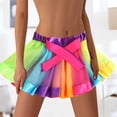thumbnail image 2 of IROINNID Comfort Waist Mini Skirts For Women Rainbow 3 Layered Adult Tutu Dancing Tutu Skirt Print Skirt, 2 of 7