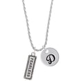 thumbnail image 1 of Delight Jewelry Silvertone Fearless Silvertone Script Initial Disc - D - Charm Necklace, 20"+3", 1 of 4