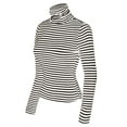 thumbnail image 3 of MixMatchy Women's Tight Fit Lightweight Solid/Stripe Long Sleeves Turtle Neck Top, 3 of 5