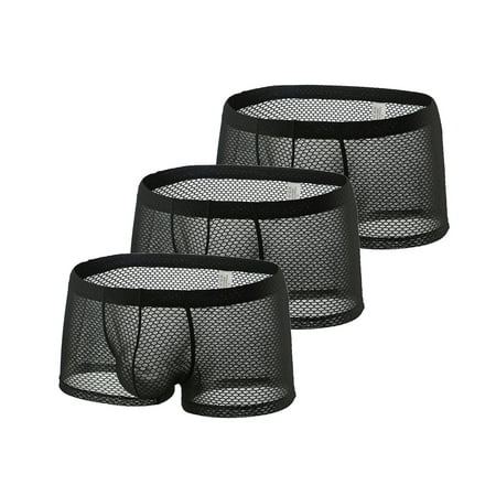 

DORKASM Boxer Briefs for Men Pack Mesh Comfortable Soft Moisture Wicking Underwear Men Brief Underwear Black 2XL 3 Pack