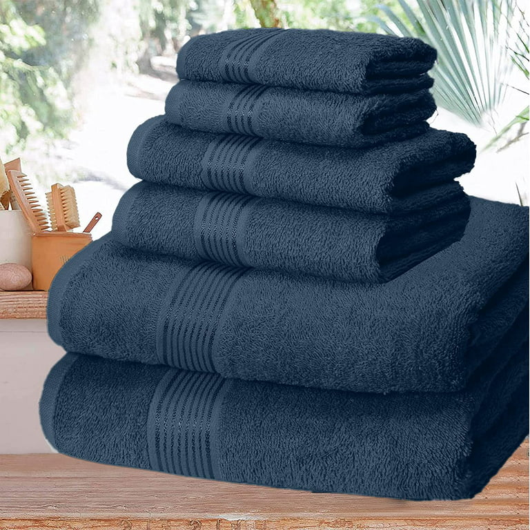  BELIZZI HOME 100% Cotton Ultra Soft 6 Pack Towel Set, Contains  2 Bath Towels 28x55 inchs, 2 Hand Towels 16x24 inchs & 2 Washcloths 12x12  inchs, Compact Lightweight & Highly Absorbant 