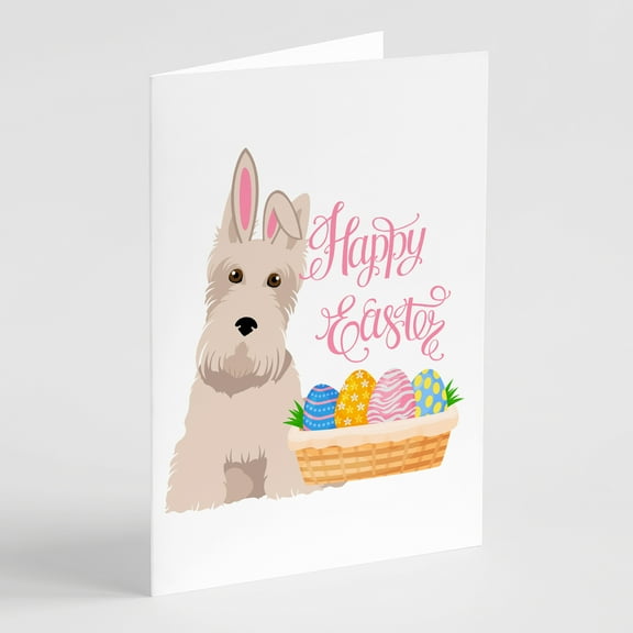 Wheaten Scottish Terrier Easter Greeting Cards and Envelopes Pack of 8 7 in x 5 in