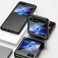 thumbnail image 3 of SaniMore for Samsung Galaxy Z Flip 5 (6.7" 2023) Case, PU Leather Crocodile Skin + Shockproof PC Backplane, Tough Rugged Anti-drop Slim Lightweight Wear-resistant Durable Flip Cover, Black, 3 of 9
