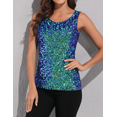 thumbnail image 6 of PrettyGuide Women Shimmer Glam Sequin Embellished Sparkle Tank Top Vest Tops Symphony green, Medium, 6 of 7