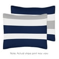 thumbnail image 5 of Sweet Jojo Designs Stripe Blue Grey Full/Queen Bed Comforter 3 Piece Bedding Set - 3 Piece, 5 of 6