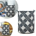 thumbnail image 1 of Stylish Patterned Linen Laundry Hamper Large Open Top Breathable Fabric For Bedroom Bathroom Durable And Easy Design, 1 of 5