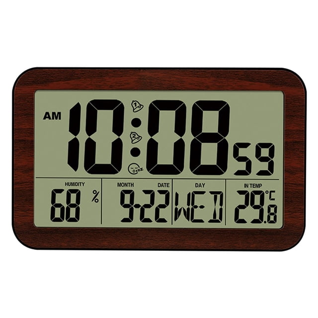 Reloj despertador digital con función de repetición y calendario, ideal para el hogar. 201x124x26 cm