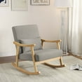 thumbnail image 2 of Costway Nursery Rocking Accent Chair with Rubber Wood Armrests Soft Lumbar Pillow Cushion Grey, 2 of 8