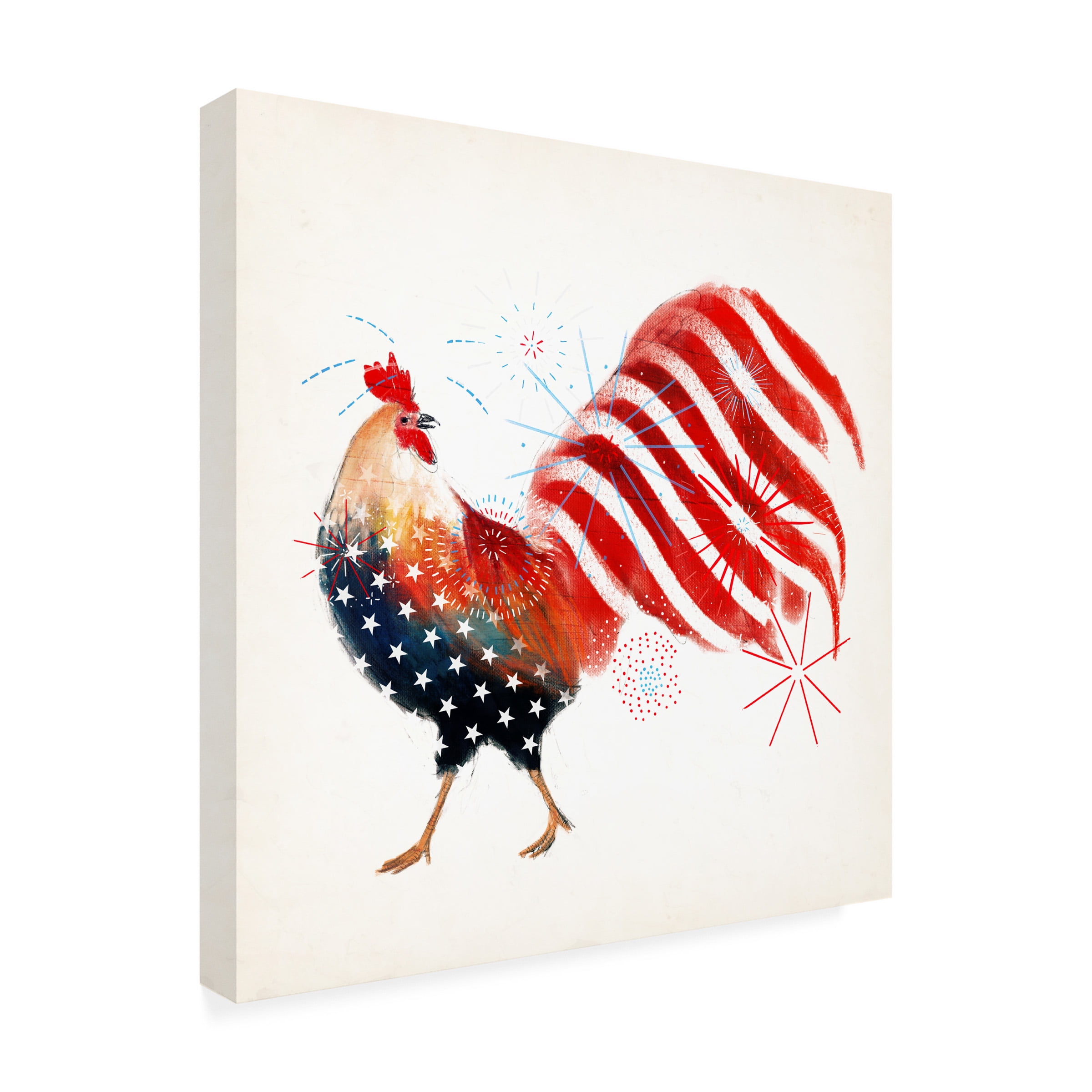 Victoria Borges 'Rooster Fireworks I' Outdoor Canvas 35x35