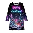 thumbnail image 5 of SuTry Girls Christmas Printed Long Sleeve Twirly Skater School Recital Dress Long Sleeve Round Neck Dress for Kids 4-15 Years(Multicolor,8-9 Years), 5 of 5