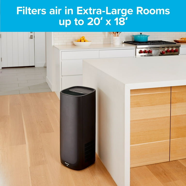 Filtrete by 3m room air purifier large room tower 370 sq ft coverage black true hepa filter included deals