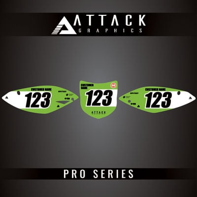 Attack Graphics Pro Series Number Plate Backgrounds for Kawasaki KX250F 2011