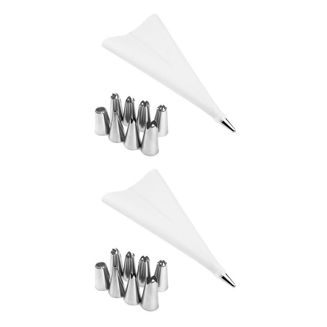 Bewildely Cake Decorating Tools with Icing Bag Making Restaurant Kit Equipment Nozzles Pastry Accessory Props Cream Confectionery blanco serie 2 2piezas