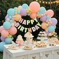 thumbnail image 3 of Happy Birthday Banner & Sign, Macaron Pastel Birthday Decorations for Women, Girls, Boys, Adults, Pets, Party Backdrop, Wall Decor for All Celebrations, 3 of 6