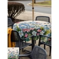 thumbnail image 5 of Outdoor Tablecloth with Umbrella Hole for Patio/Picnic/Party/Camping, Blue Spring Floral Waterproof Table Cloth Square Cover Washable, Pink Flowers Butterfly Rustic (60"x 60"), 5 of 8