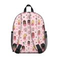 thumbnail image 3 of Princess and Castle Pink Pattern Backpack for School, Cute School Bag with Adjustable Shoulder Straps and Padded Back, 13.8"x11.4"x6", 3 of 5