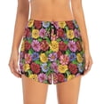 thumbnail image 2 of Goofa Daisies Flowers Printed Women 2 in 1 Running Shorts,Quick Dry Athletic Workout Shorts,High Waisted Athletic Shorts with Liner Pockets-Large, 2 of 9