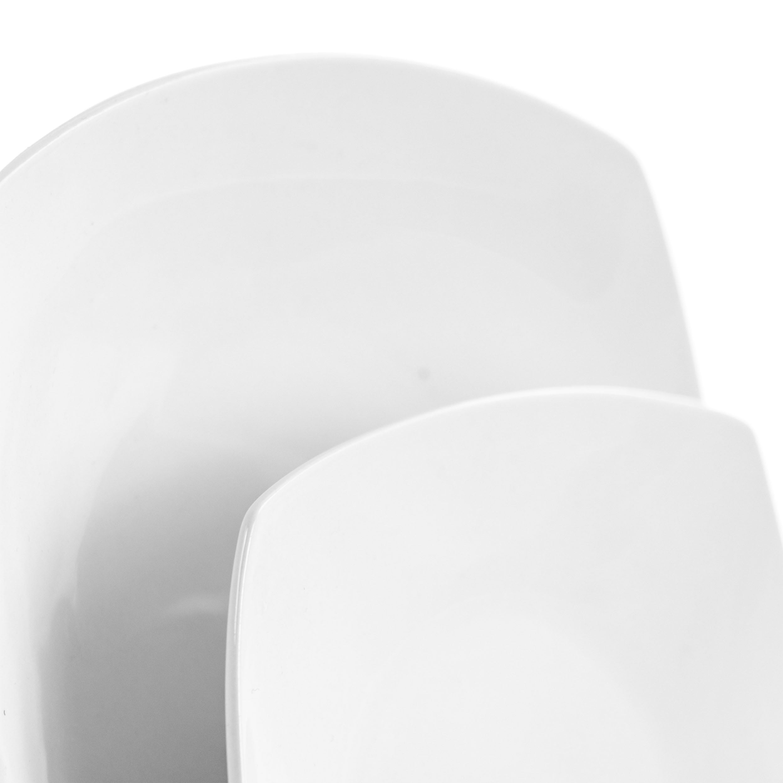 Elama Bishop 16 Piece Soft Square Porcelain Dinnerware Set in White