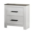 thumbnail image 2 of Kopa 26 Inch Nightstand with 2 Drawers, Black Handles, White Wood Finish, 2 of 5