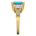 thumbnail image 3 of Three-Stone Engagement Ring for Women - 4.27ct Simulated Turquoise in 18K Yellow Gold Promise Ring, 3 of 6