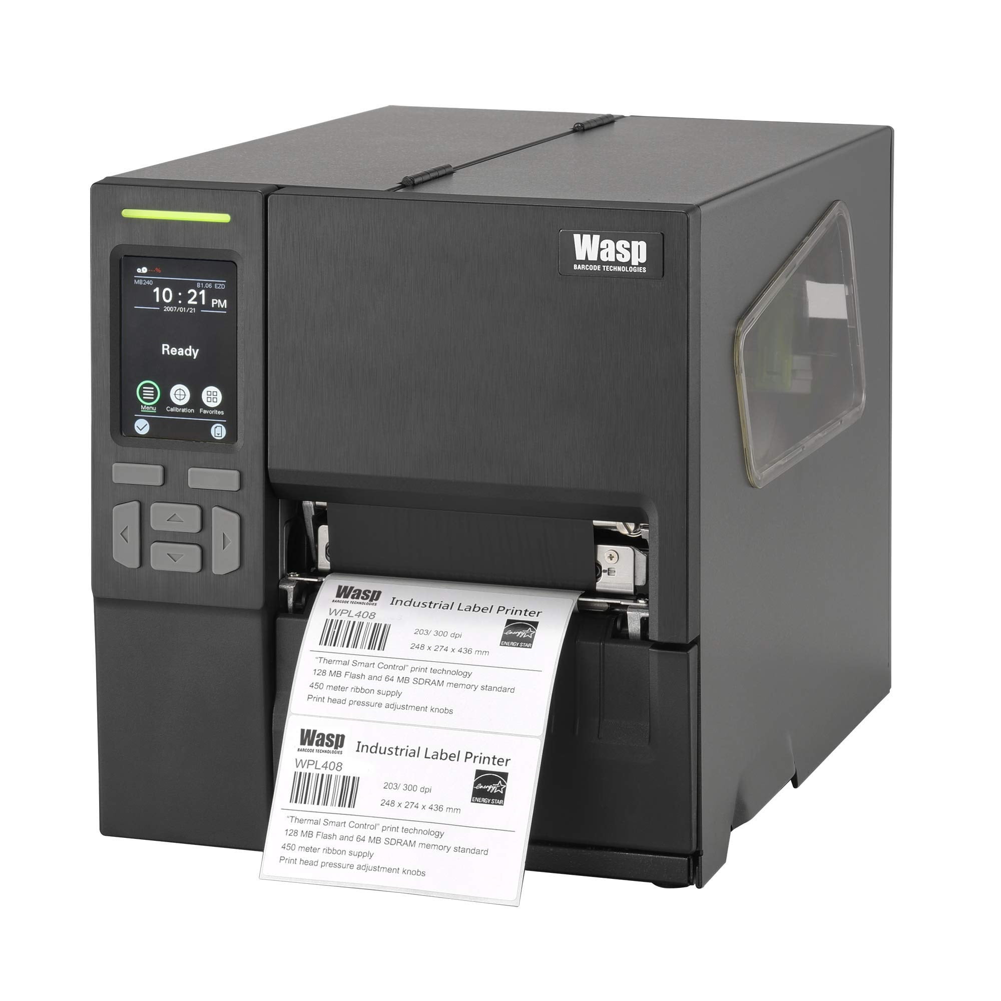 Wasp WPL408 Industrial Direct Thermal/Thermal Transfer Printer Label Print Ethernet USB Serial 633809007170