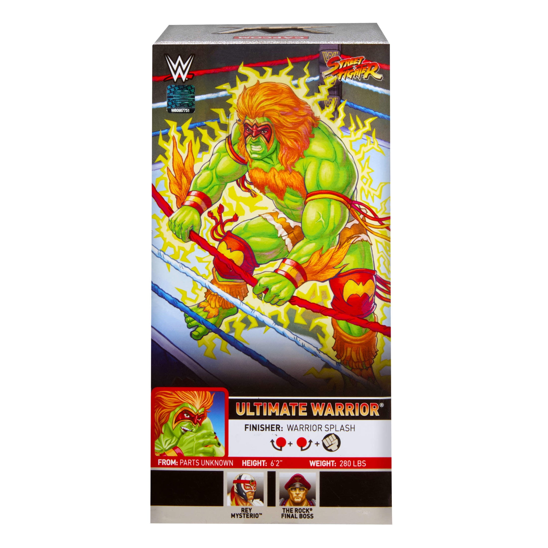 WWE x Street Fighter Ultimate Warrior Action Figure & Accessories, 6-inch Collectible Blanka Mashup Set