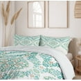 thumbnail image 6 of Ambesonne Turquoise Duvet Cover Set, Vintage Floral Boho, 2-Calking, Green Tan, 6 of 7