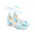 thumbnail image 3 of BLISSFUL STEP Strappy Open Toe Lace Up Chunky Heel Sandals for Women Sky Blue (Size 6), 3 of 7