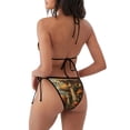 thumbnail image 4 of Yiaed Vintage Cloud Mushroom Print Women's Two Piece Bikini Swimsuit Sexy Triangle Top Bathing Suits String Cheeky Bikini Sets -Medium, 4 of 6