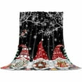 thumbnail image 2 of Christmas Throw Flannel Blanket 40x50In Dwarfs Snowflake Xmas Tree Bird Winter Black Super Soft Cozy Bed Blanket, Lightweight Plush Fuzzy Bed Throw for Bedroom Sofa Couch Living Room, 2 of 4