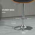 thumbnail image 5 of HOMCOM Modern Adjustable Bar Stool, Bentwood Bar Chair, PU Leather Swivel Barstool with Back, Footrest, Black and Walnut, 5 of 9