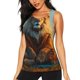 thumbnail image 1 of Balery Prairie Meditating Lion Camiseta sin mangas estampada ligera para mujer, tops de entrenamiento sin mangas, camisetas de yoga transpirables de secado rápido.-XX-Large, 1 of 7