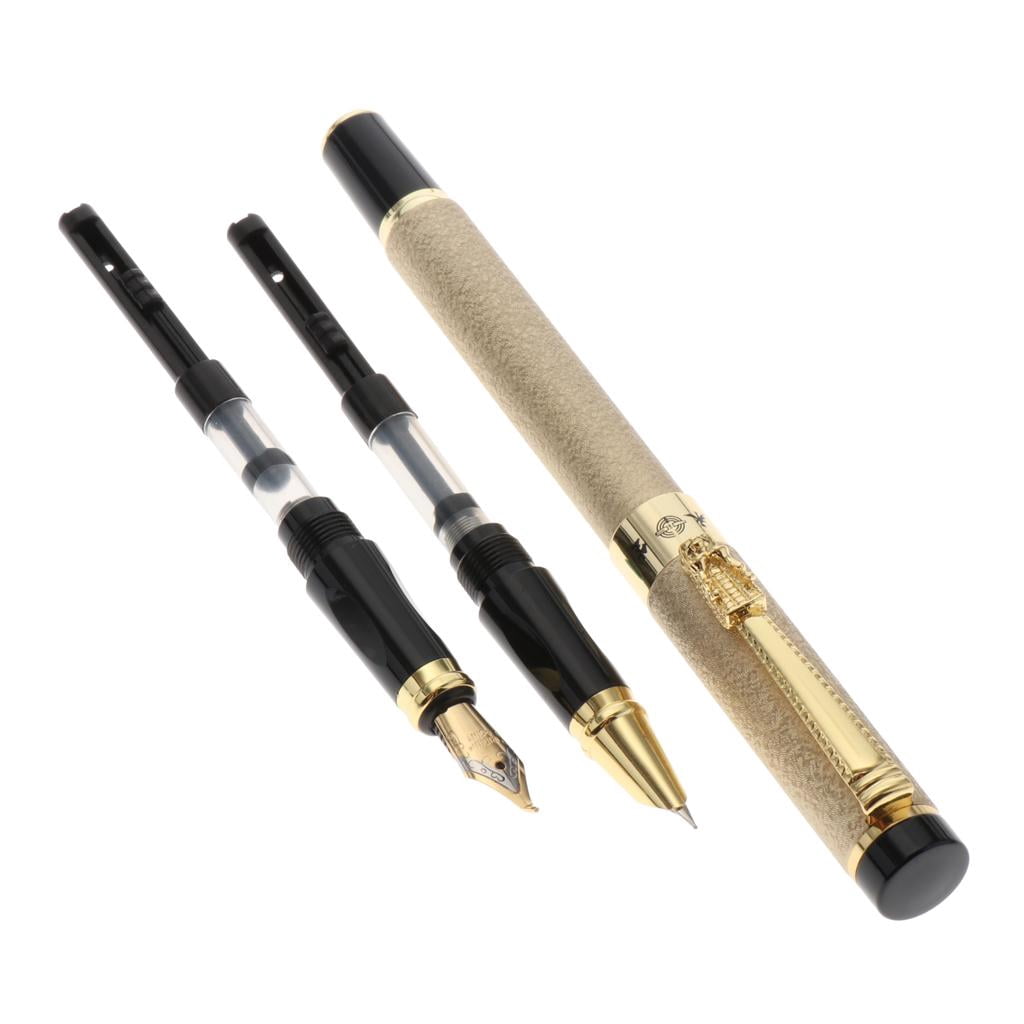 QccHieUs 3Pcs Fountain Pen - Calligraphy Pens For Writing - Designer Gift Set - 1.5mm 1mm golden