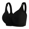 thumbnail image 3 of Xdegoge Women's Front Button Wireless Bra, Embossed Floral Pattern Wide Strap Bralette, Breathable Full Coverage Supportive Design for Daily Wear and Senior Ladies, 3 of 3