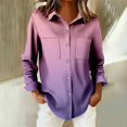 thumbnail image 4 of Breezora Women's Blouse Waffle Texture Button Down Long Sleeve Fall Shirt for Cozy Work and Camping Comfort XXL Size Pink, 4 of 7