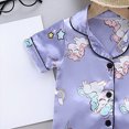 thumbnail image 7 of CAUYDY Toddler Baby Cotton Summer Pajamas Set Button Down Short Sleeve Tops Shorts Pjs 2pcs Boy Girl Solid Sleepwear Outfit(L101-Purple,2-3 Y), 7 of 7