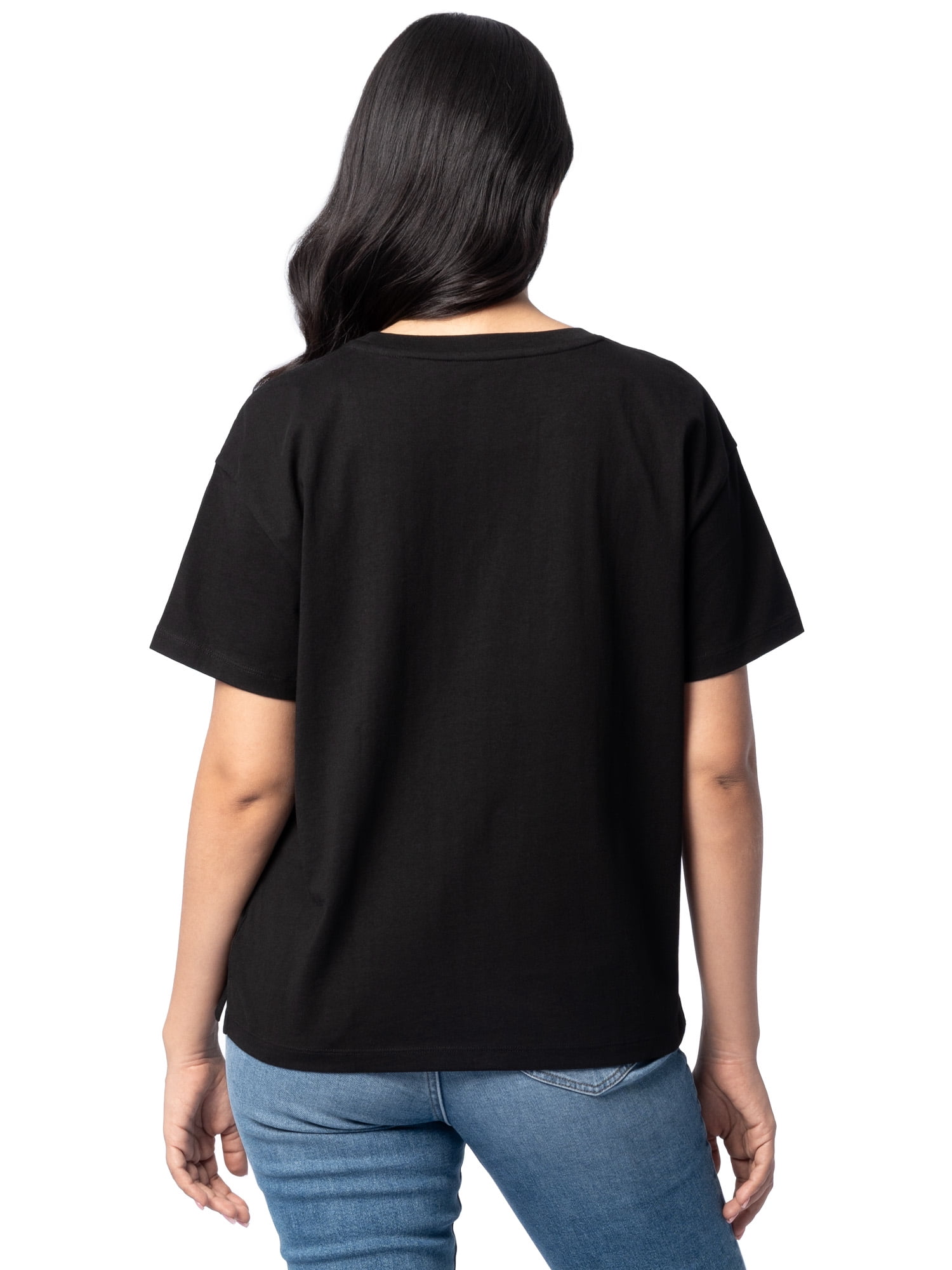 Time and Tru Women's Short Sleeve Boyfriend Pocket T-Shirt, XS-XXXL